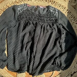 Xhilaration Black and White Polka Dot Blouse